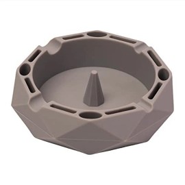 Bowl Cleaner Ashtray for Pipes – Heat-Resistant with Poker – Silicone [Gray]