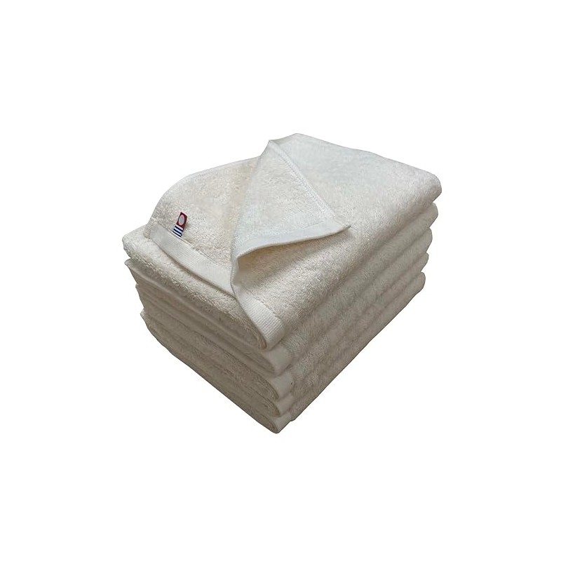 Imabari Towels, Face Towels, 5 Pieces, Organic Cotton, 12.6 x