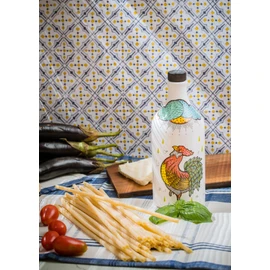 Antico Frantoio Muraglia | Premium Italian Extra Virgin Olive Oil | First Cold Pressed | Gourmet EVOO | Rooster Collectible Handmade Ceramic Bottle | 16.9 Fl.oz (500 ml)