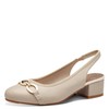 Jana Women's Vegan Slingback Pumps with Block Heel, Taupe Beige,