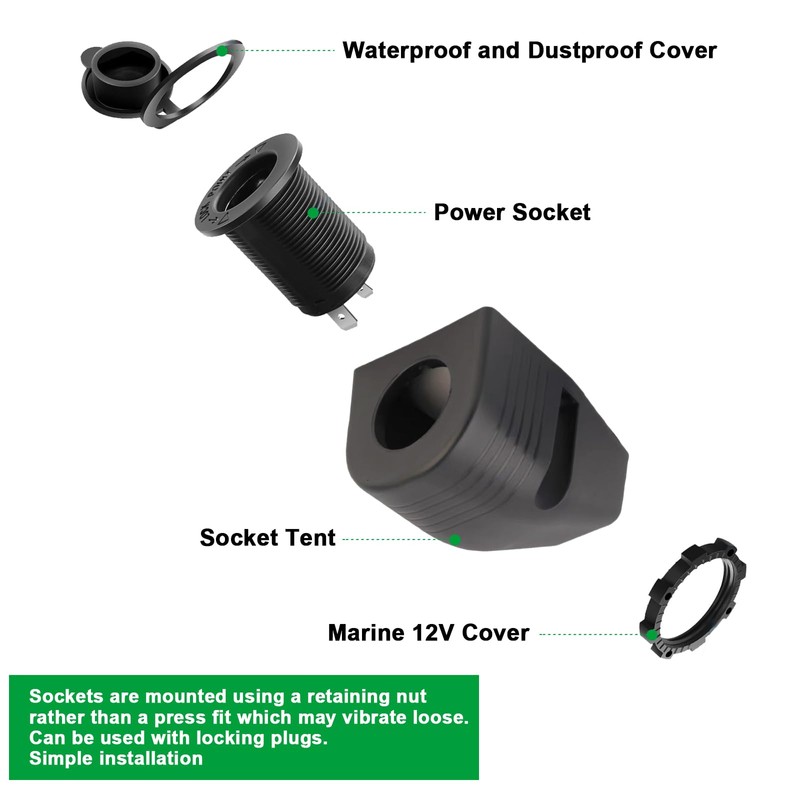 10900027 Fridge Freezer Wiring Kit and Threaded Socket Mount for