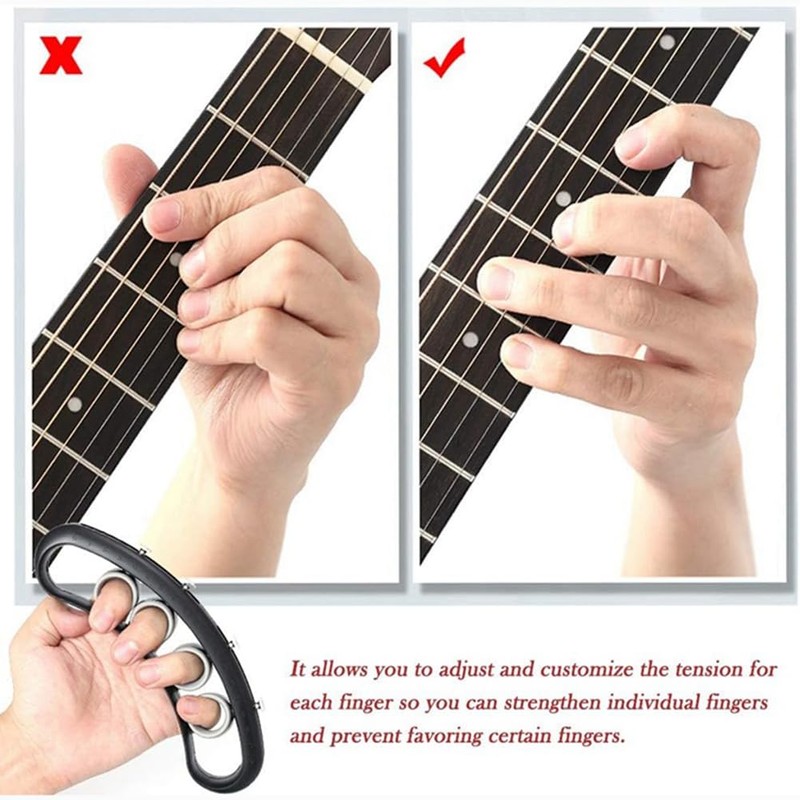 Ksrnsne Guitar Finger Expansion Finger Force Span Practing Trainer Tool,Bass