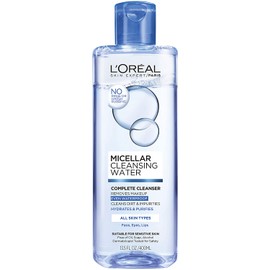 Makeup Remover, L'Oreal Paris Micellar Cleansing Water Complete Cleanser to Remove Makeup, Gentle Cleanser, 13.5 Fl Oz
