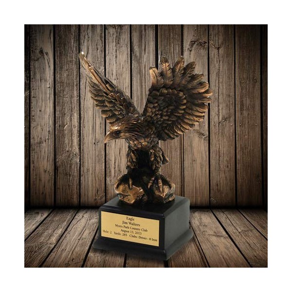 Bronze Golf Eagle Trophy with Free Engraved Plate