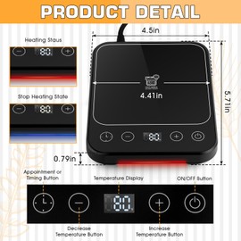 Upgraded Sourdough Starter Warmer, Precise 1°F Thermostat Control (70-100°F) Warming Heating Pad Mat with 0–12H Timer & Auto On/Off, Memory Function, Sourdough Heater Proofing Tool for Home Baking