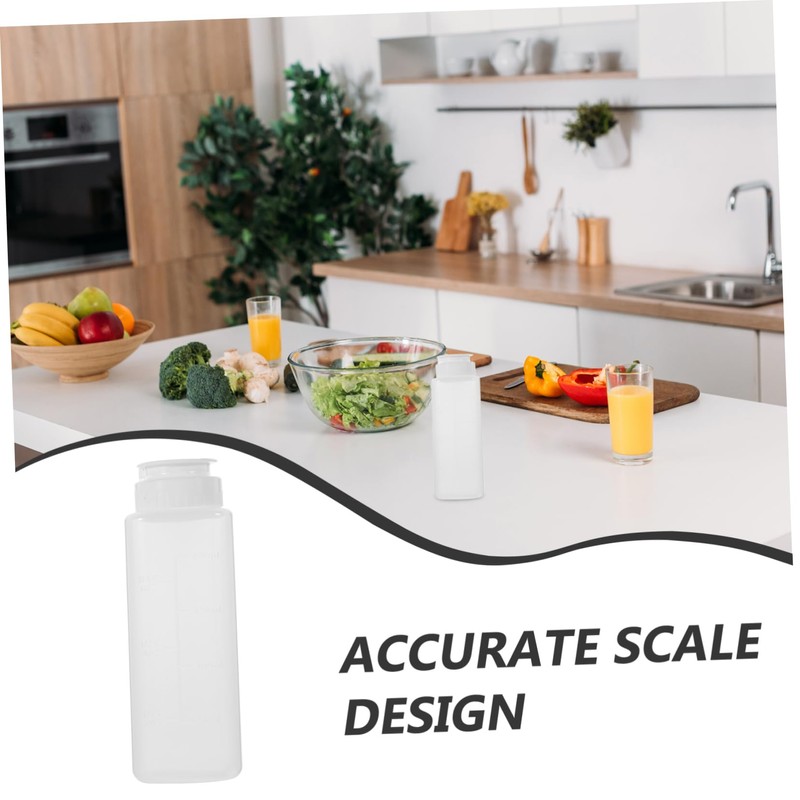 HOMSFOU Reusable Oil Bottle 200ml Sauce Bottle Scale Leakproof Condiment