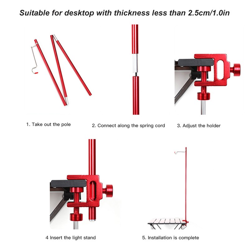 Outdoor Camping Foldable Light Pole Portable Aluminum Alloy Light Stand