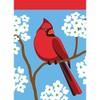 Perched Red Cardinal Springtime Blue 13 x 18 Rectangular Small