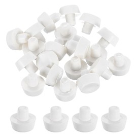 sourcing map 56Pcs Glass Table Top Bumpers with Stem, 6mm/0.24" Rubber Bumper Grippers Anti Slip Table Spacers for Patio Cabinet Furniture (Fits 1/4Inch Hole), White