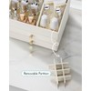 VLANDO 3-Layer Makeup Organizer with 2 Large Drawers for Vanity,Beige