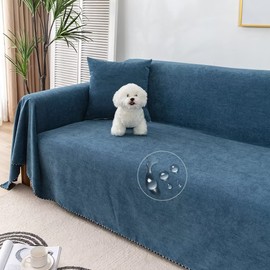 ANJYUU Sofa Cover, Waterproof, Multi-Cover, Rectangle, Large, Pet Compatible, For Dogs and Cats, Sofa Bed Cover, For 1 Person, 2 People, 3 People, 4 Seats, Elbowless, Waterproof Sofa Cover, Anti-Slip, Nordic, Stylish, Solid, Waterproof Sofa Sheet, Non-st