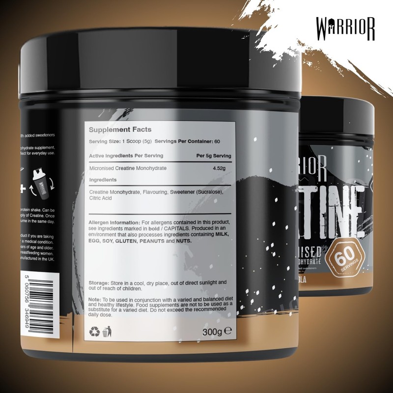 Warrior Creatine Monohydrate Powder 300g – Micronised – Proven to