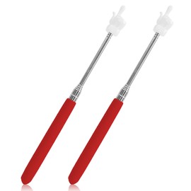 2 Retractable Teacher's Fingers, Mini Retractable Finger Teacher's Pointing Pen for Classroom, Retractable Index Finger Finger Stick Elementary School Kindergarten Teacher Supplies (Red)