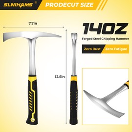 SLNIHAMS Chipping Hammer, 14oz Welding Chipping Hammer, Heavy Duty Slag Removal Tool with Ergonomic Grip, Non-Slip Handle for Welding, Metal Cleaning, Workshop & DIY Projects