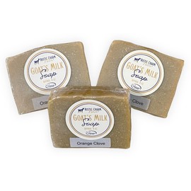 Goat Milk Soap for Sensitive Skin, 3 Pack, Nourishes & Soothes with Natural Oils (Orange Clove)
