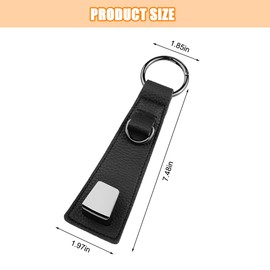 Sandfren Car Seat Headrest Hook, Leather 360 Rotation Vehicle Seatback Bag Hanger Holder with Keyring, Hanging Auto Interior Storage Organizer, Universal for SUV Sedan Truck (Black)