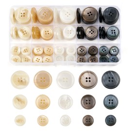 105Pcs Mixed Sewing Buttons,5 Color 4-Hole Craft Buttons,3 Size (15mm, 20mm, 25mm) Sewing Buttons for Clothes, Suitable for for DIY Crafts, Coats, Shirts, Pants, Shorts（Color5）