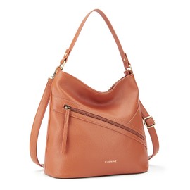 Missnine Hobo Bag for Women Vegan Leather Purses and Handbag Designer Shoulder Bag with Zipper Pockets, Brown