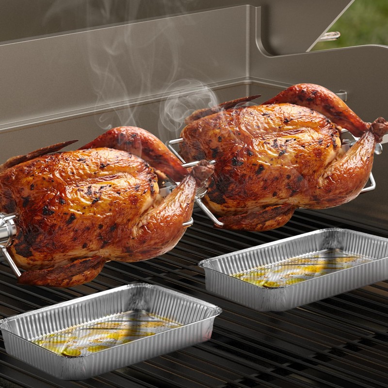 onlyfire Double Ended 8-Prong Rotisserie Fork, BBQ Grill Rotisserie Chicken