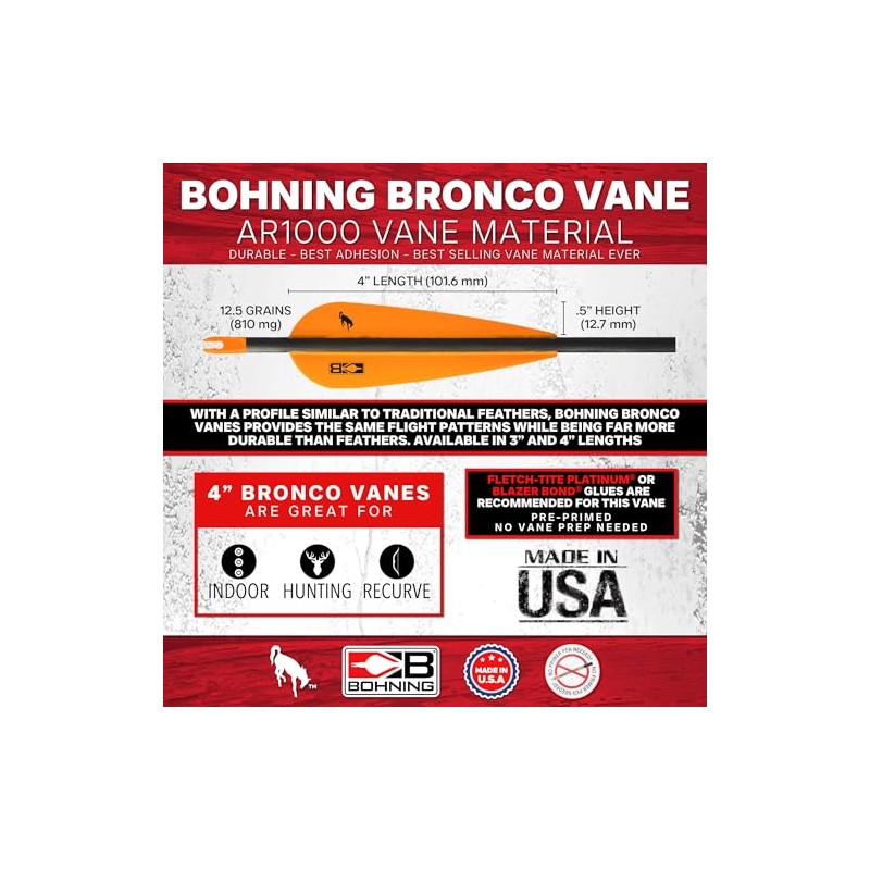 Bohning's 10501WH4 Killer Vane 4" White 36Pk