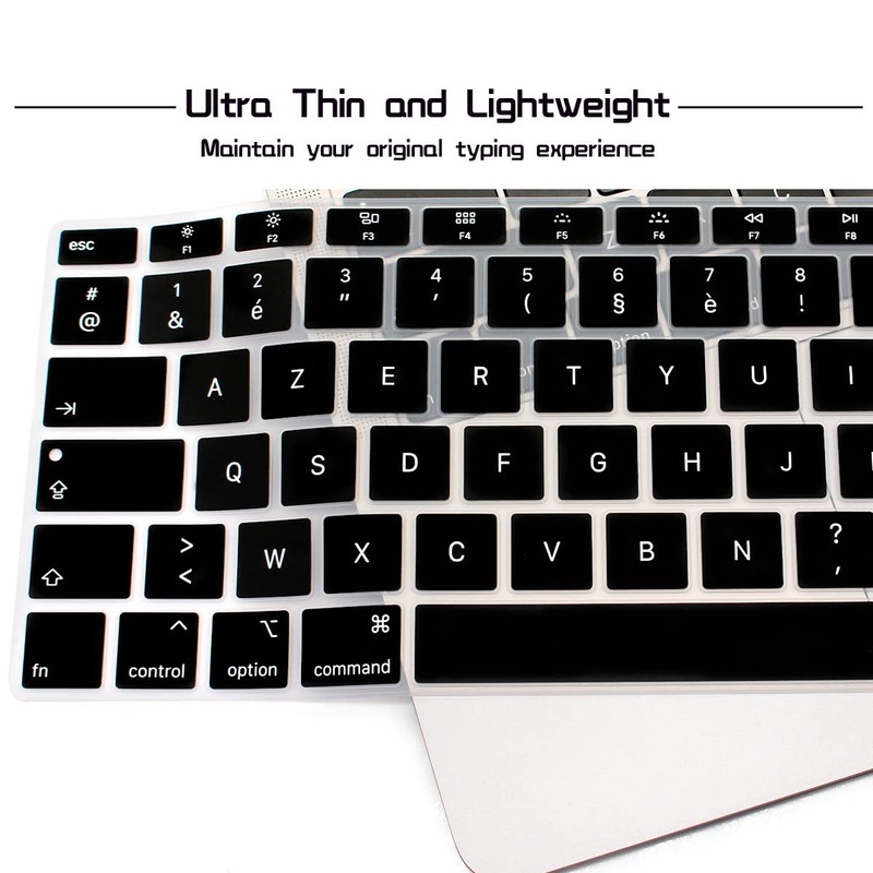 HRH French AZERTY Language Silicone Keyboard Cover Skin for MacBook