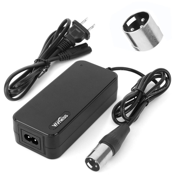WYNESS 24V 2A Electric Scooter Charger XLR for Go-Go Elite Traveller Plus HD US, Ezip Mountain Trailz, Jazzy Power Chair Charger, Pride Mobility