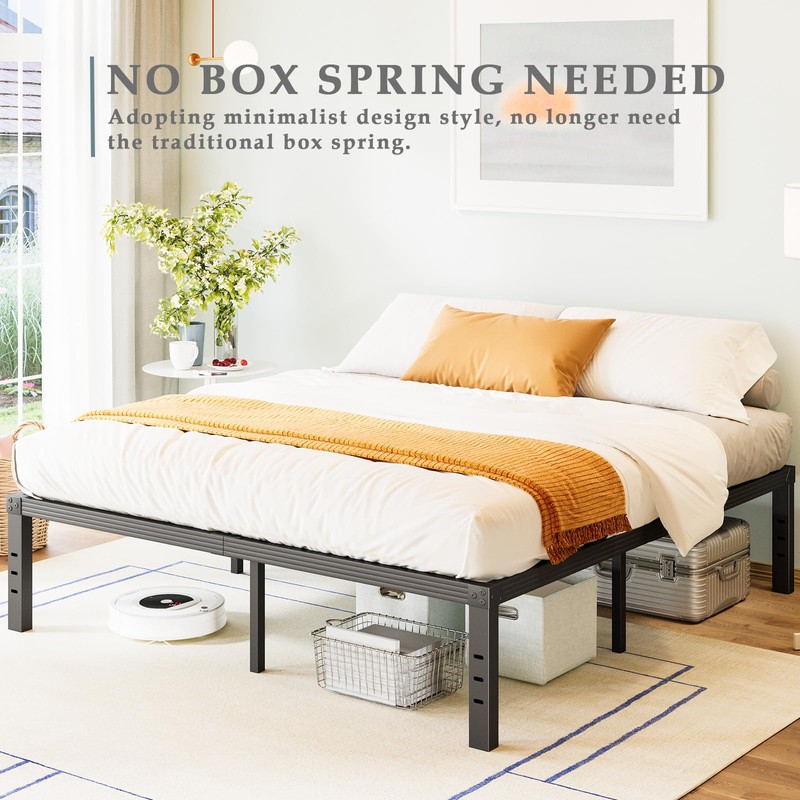 FSCHOS Twin-Bed-Frames / 18 Inch Metal-Bed-Frame-Twin/No Box Spring Needed/Easy Assembly/Reinforced
