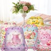 12 Pcs Tea Party Drawstring Bag Set, Colorful Floral Non-Woven