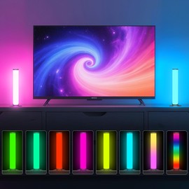 LED Light Bar, Music Sync RGB Light Bar, USB Ambient Lamp, Color Changing Gaming TV Backlight, Remote Control 15 Dynamic Modes Smart Lights for Room Gaming Equipment Decoration (Multi-Color)