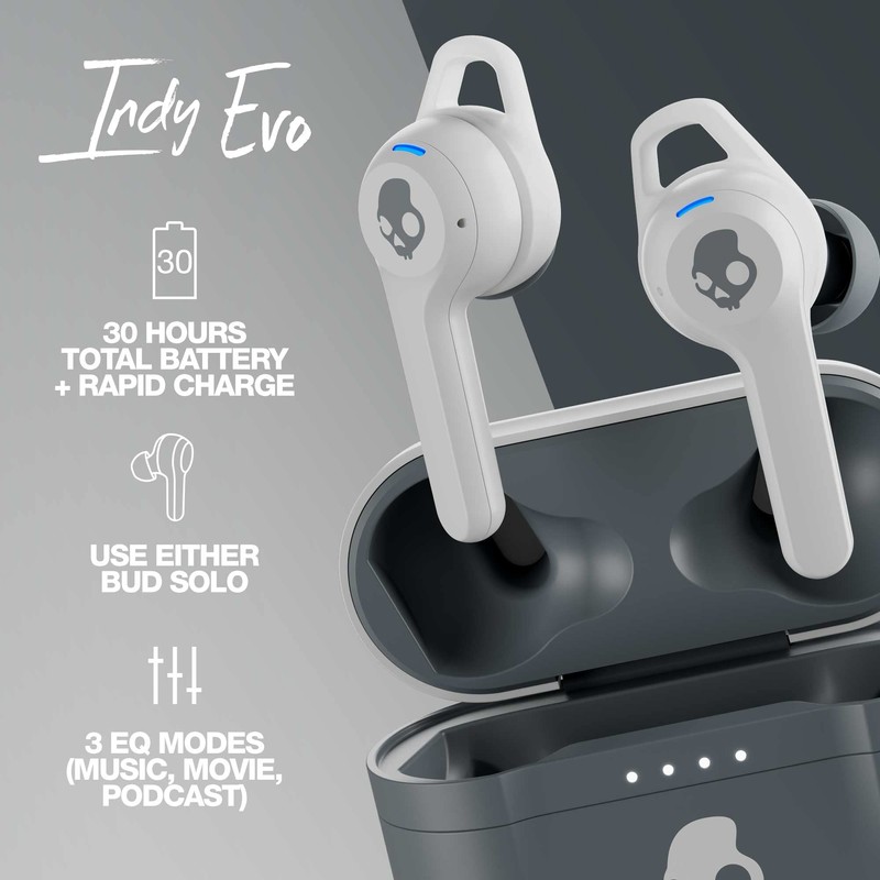 Skullcandy Indy Evo True Wireless in-Ear Earbud - Light Grey