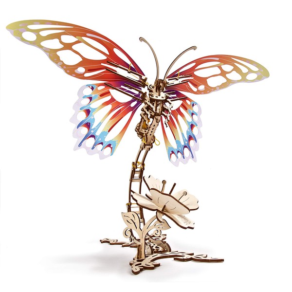 UGEARS Butterfly 3D Wooden Puzzle Adult 3D Model Kit Model Kit for Adults Teenagers Laser Cuts