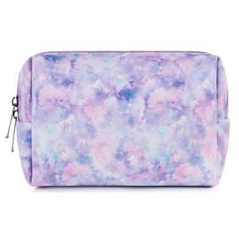 Vipdeal Makeup Bag For Girls, Travel Cosmetic Bag For Teens Girls Kids Cute Small Makeup Bag for Purse Waterproof Zipper Pouch, Tie Dye Purple