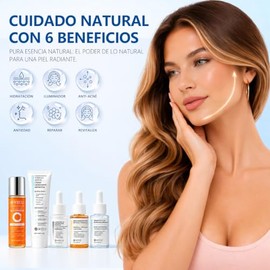 WEUD Skin Care Coreano 5 En 1 Kit, con 1 Crema Hidratante Centella Niacinamida + 1 Tonico 5X Vitamina C Activa + 1 Serum Centella Asiatica + 1 Suero A