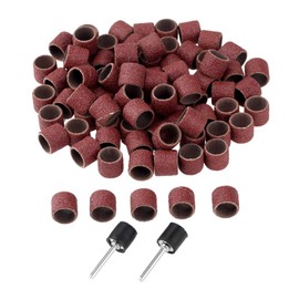 100 PCs Sanding Bands 80 Grit Drums Sleeves for DREMEL Rotary Tools with 2OPCs Mandrel 12CM