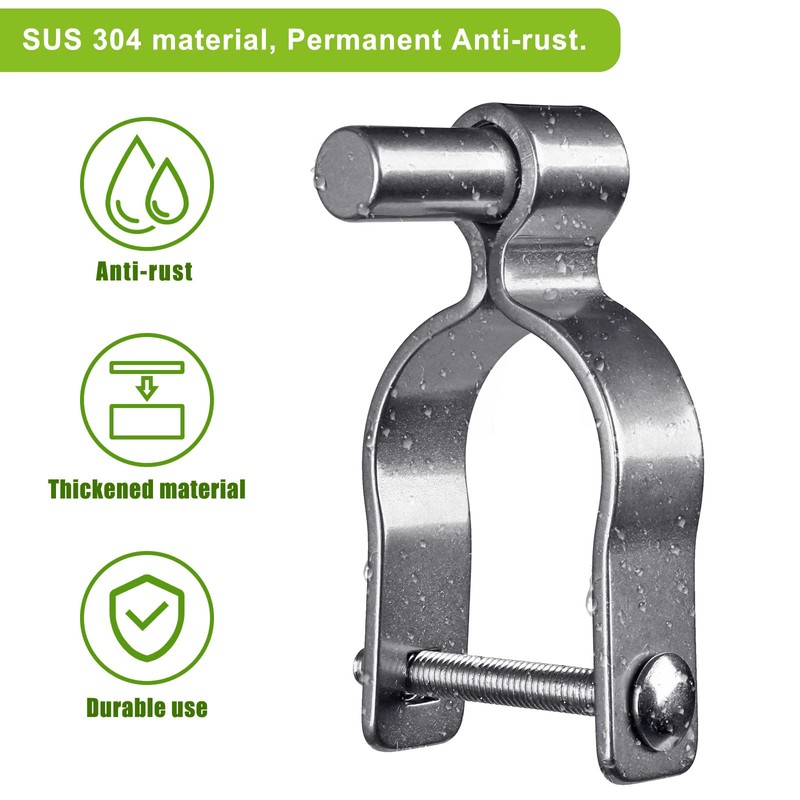 Insaga 304 Stainless Steel Chain Link Fence Gate Post Hinge,