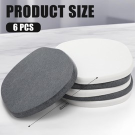 Diatomaceous Earth Coaster ，Set of 6，Unique White Absorbent Coasters for Drinks，Modern Aesthetic Instant Dry Stone Drink Coasters（White/Grey）