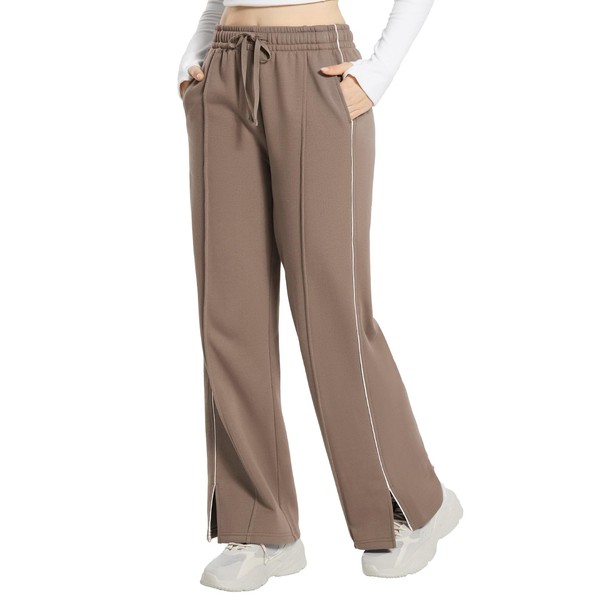 baleaf Womens Straight Wide Leg Sweatpants Fleece Drawstring Sweat Pants