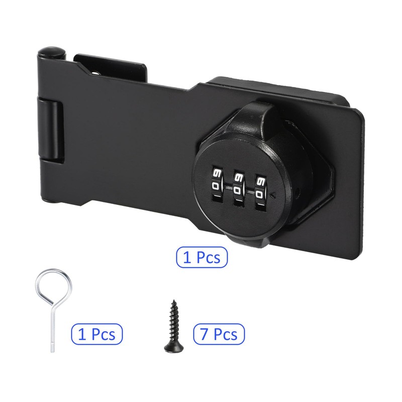 M METERXITY 1 Pack Password Rotary Hasp Lock, Cabinets Security