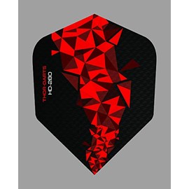 THOR-DARTS 21 x 150 Micron Ultra Strong Darts Flights HD-280 F2 Black/Red Extra Long Durable (Extra Strong Red 150mic, Comparable to Rhino+ or Pentathlon HD150) (21)