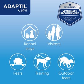 ADAPTIL Calm On-the-Go Collar, Helps Dogs Cope with Stress and Anxiety Related Behavioural Issues and Life Challenges Especially When Out and About - Medium/Large Dogs, Black, 1 Count (Pack of 1)