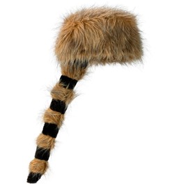 W WIDMANN MILANO Party Fashion - Trapper Raccoon Tail Headwear Cowboys Wild West Hat