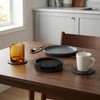 Set of 6 PU Leather Black Bar Drink Coasters with