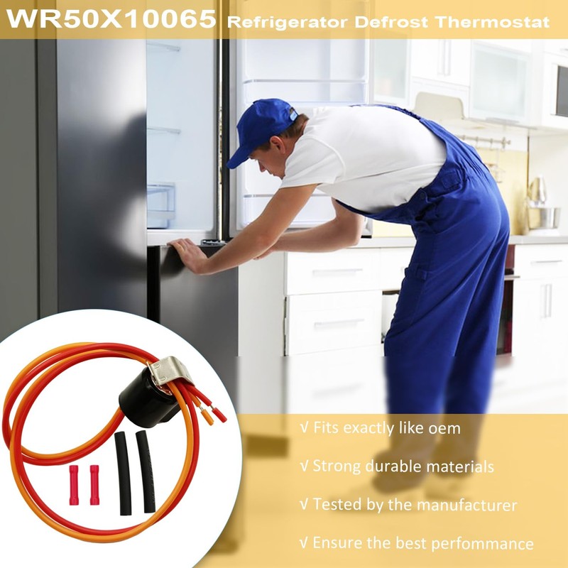 WR50X10065 Defrost Thermostat Kit for GE Refrigerators/Freezers - AP3796816, PS966762,