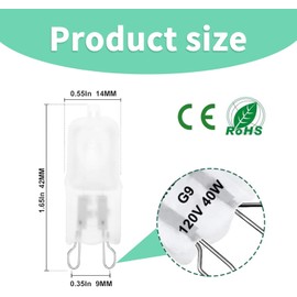 YAFIYGI 5pcs G9 Halogen Bulb 40W Frosted Lens Halogen Light Bulbs Bi-Pin Base 120V 40Watt Bulbs Small LED Replacement for Photography Studio Ceiling Gallery Kitchen Bathroom Vanity Lighting