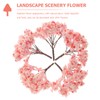 Happyyami 12pcs Blossom Cherry Scale Model Pink Flower Model Trees
