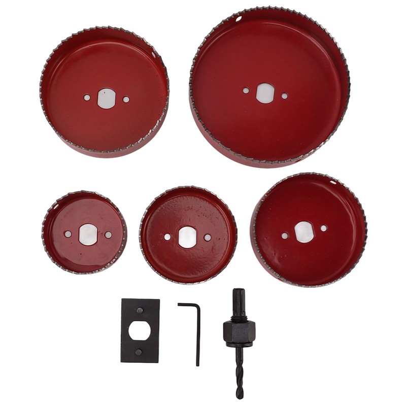 8 Piece Set Hole Saw Center Drill Bit Cutting Hole