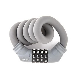 ULAC 1970 Twistable Steel Memory Cable Bicycle Lock Combo, Keyless Resettable 4-Digit Combination, Ideal for Commuter Bike, Kids Bike (Grey)