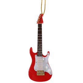 Dselvgvu Wooden String Miniature Electric Guitar Hanging Ornament Mini Musical Instrument Replica Holiday Tree Home Decoration Display Ornament (5.49" Electric Guitar)