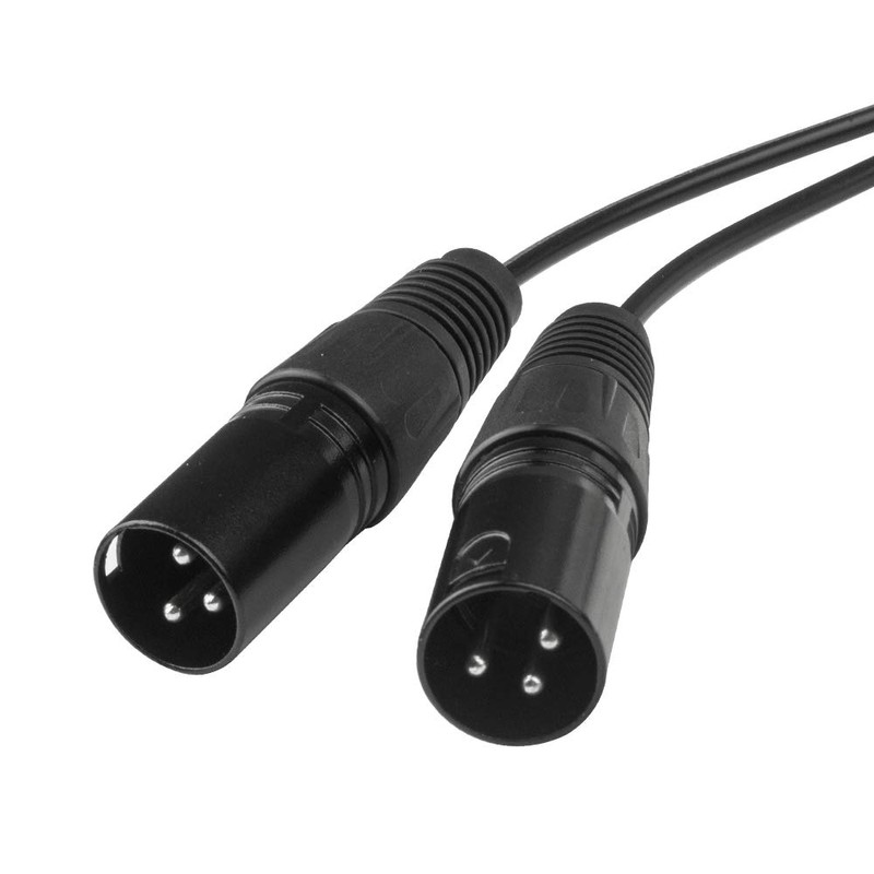 [WV2301-1.5] XLR Cannon (Male/Black) x 2-RCA Pins x 2, Unbalanced