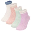 Fiohiros 4 Pairs Womens Fluffy Socks, Fuzzy Bed Socks Warm